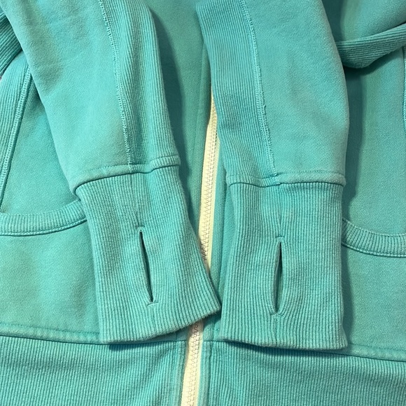 Lululemon turquoise fleece scuba full zip hoodie - Picture 8 of 10